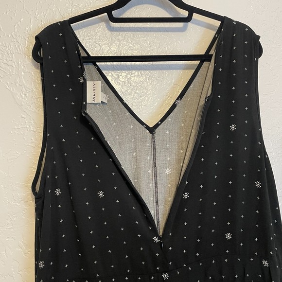 🌻Ava & Viv {1X} Black/White Sleeveless Pantsuit/Jumpsuit Wide Leg - Picture 8 of 9